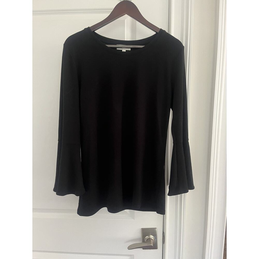 Neiman Marcus Women's Black Bell-Sleeves Top Sz. L whimsigoth black NWOT
